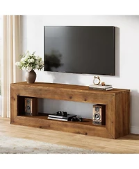 Tribesigns 47" Solid Wood Tv Stand for Tvs, Farmhouse TV Console with Storage, Low Media Console Television Stands for Living Room, Bedroom
