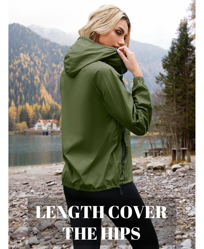 Piscifun Women's Lightweight Packable Hooded Rain Jacket