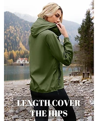 Piscifun Women's Lightweight Packable Hooded Rain Jacket