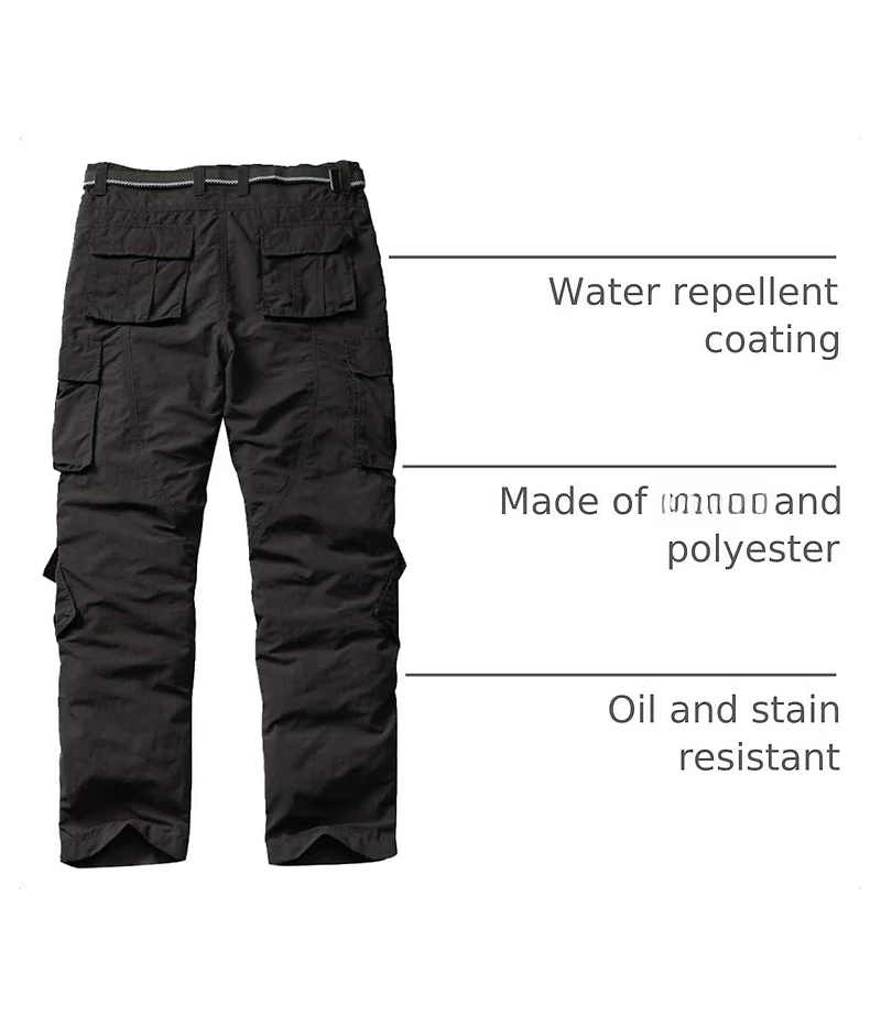 Piscifun Men's Hiking Cargo Pants Outdoor Casual Stretchy Upf 50 Water Resistant 8 Pockets