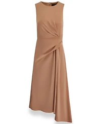 Donna Karan New York Women's Satin Draped-Waist Asymmetric-Hem Midi Dress