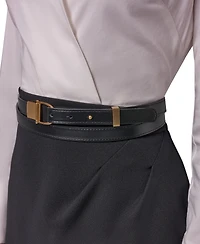 Long Sleeve Collared Mixed Media Belted Pencil Dress