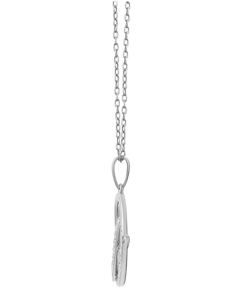 Diamond D Initial 18" Pendant Necklace (1/10 ct. t.w.) in Sterling Silver