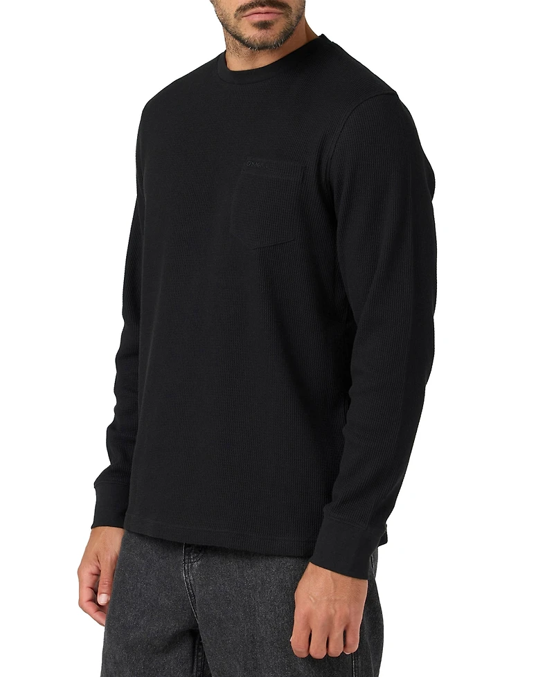 O'Neill Men's Overland Thermal Waffle-Knit Long-Sleeve Crewneck Shirt