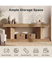 Tribesigns 63" Tv Stand with 2-Tier Storage for 70" TVs