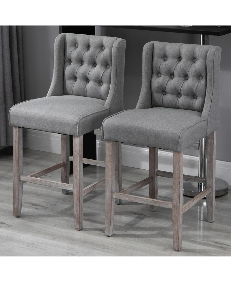 Slickblue Modern Set of 2 Height Bar Stool for Kitchen Counter and Home Dining Area