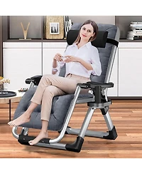 Aboron Outdoor Padded Zero Gravity Lounger, Recliner with Cushion and Cup Holder, Supports 440lbs
