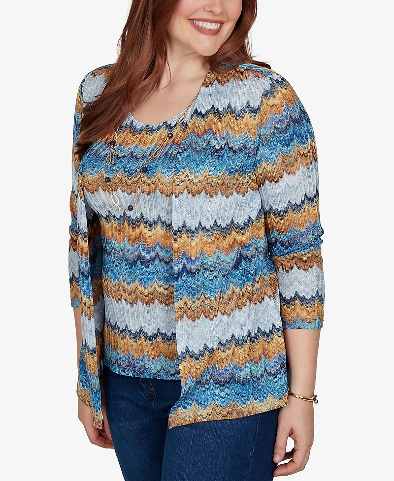 Alfred Dunner Petite 3/4-Sleeve Scoop Neck Top