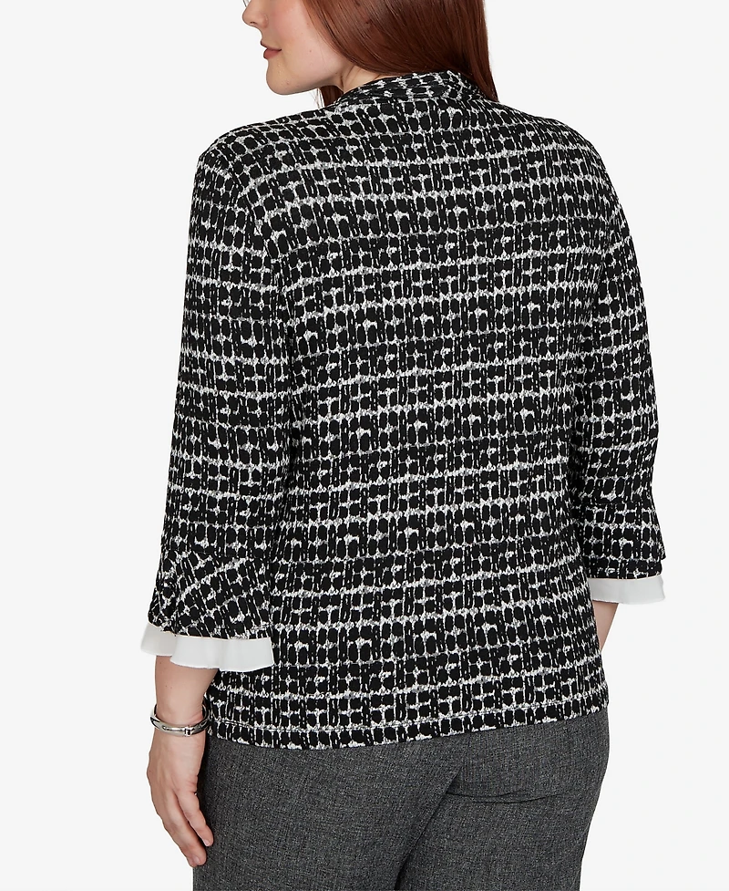 Alfred Dunner Petite Dressy 3/4-Sleeve Top
