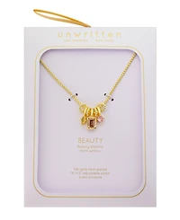 Unwritten Cubic Zirconia Gold-Plated Multi Charm Pendant Necklace