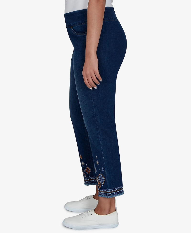 Alfred Dunner Women's Pull-On Ankle Denim Pants