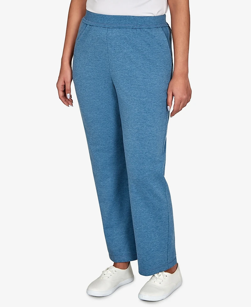 Alfred Dunner Women's Pull-On Straight-Leg Mid-Rise Poly-Cotton Blend Pants