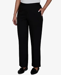 Alfred Dunner Women's Pull-On Straight-Leg Mid-Rise Pants