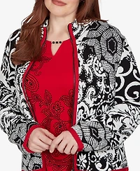 Alfred Dunner Women's Long-Sleeve Zip-Front Knit Jacket