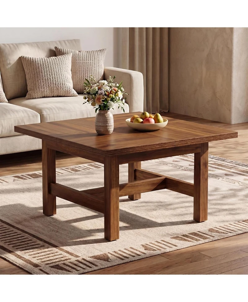 Tribesigns Mid-Century Wood Coffee Table for Living Room, Home Office, Small Apartment, Saving Space