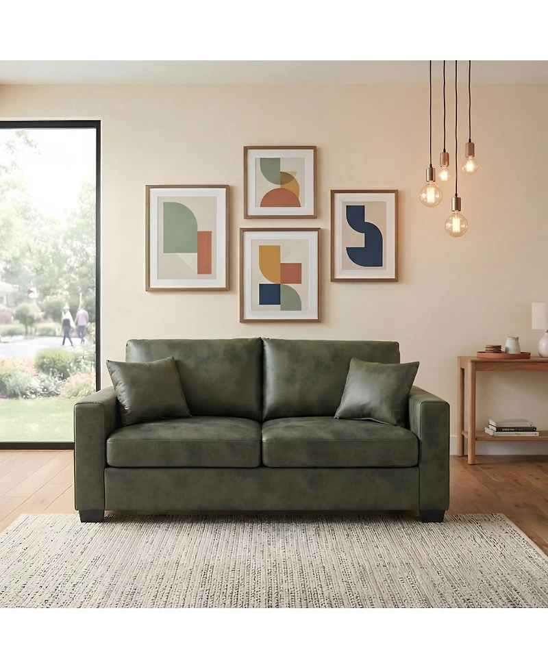 Streamdale Furniture Foil 2-Seater Sofa with Two Throw Pillows