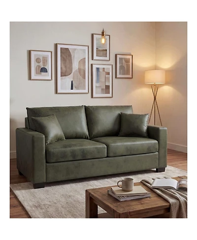 Streamdale Furniture Foil 2-Seater Sofa with Two Throw Pillows