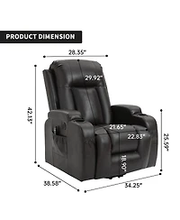 Streamdale Furniture Power Lift Recliner Chair with Massage, Heating, and Usb Port