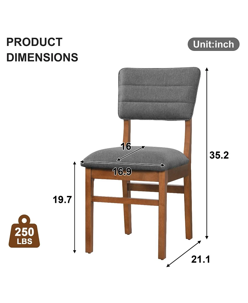 Streamdale Furniture Upholstered Mid-Century Modern Dining Chairs Set of 4