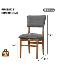 Streamdale Furniture Upholstered Mid-Century Modern Dining Chairs Set of 4