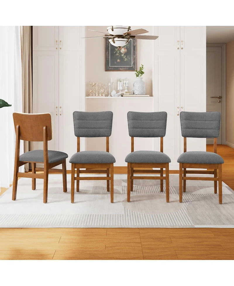 Streamdale Furniture Upholstered Mid-Century Modern Dining Chairs Set of 4