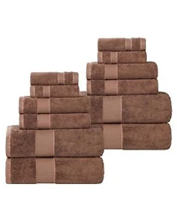 Superior Niles Egypt Produced Giza Cotton Dobby Ultra Plush Thick Soft Absorbent Towel Set