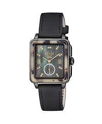 GV2 by Gevril Women's Bari Tortoise Swiss Quartz Italian Leather Strap Diamond Watch