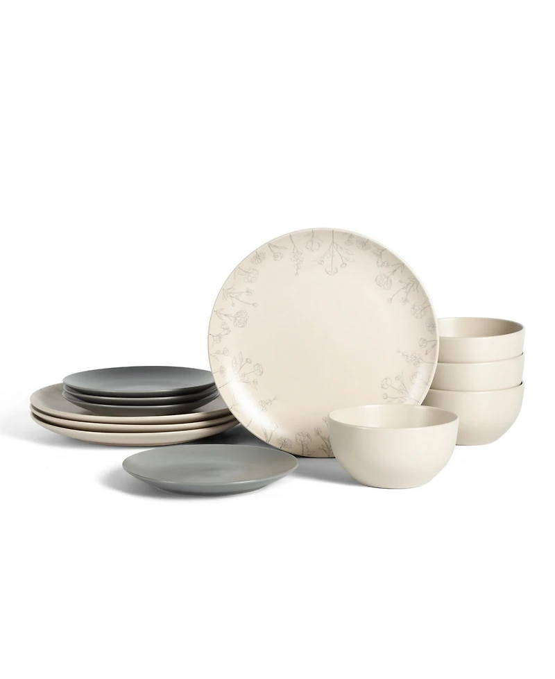 Stone Lain Camelia 12-Piece Dinnerware Set, Service for 4
