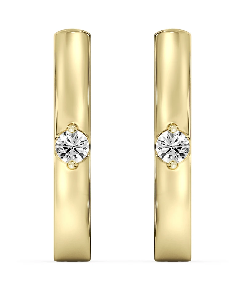 Macy's Lab-Grown Diamond Hoop Earrings (1/10 ct. t.w.) in 14k Yellow Gold-Plated Sterling Silver