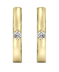Macy's Lab-Grown Diamond Hoop Earrings (1/10 ct. t.w.) in 14k Yellow Gold-Plated Sterling Silver