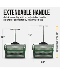 Best Choice Products 24" Compost Spreader, Steel Lawn and Peat Moss Topdresser, Adjustable T-Shaped Handle