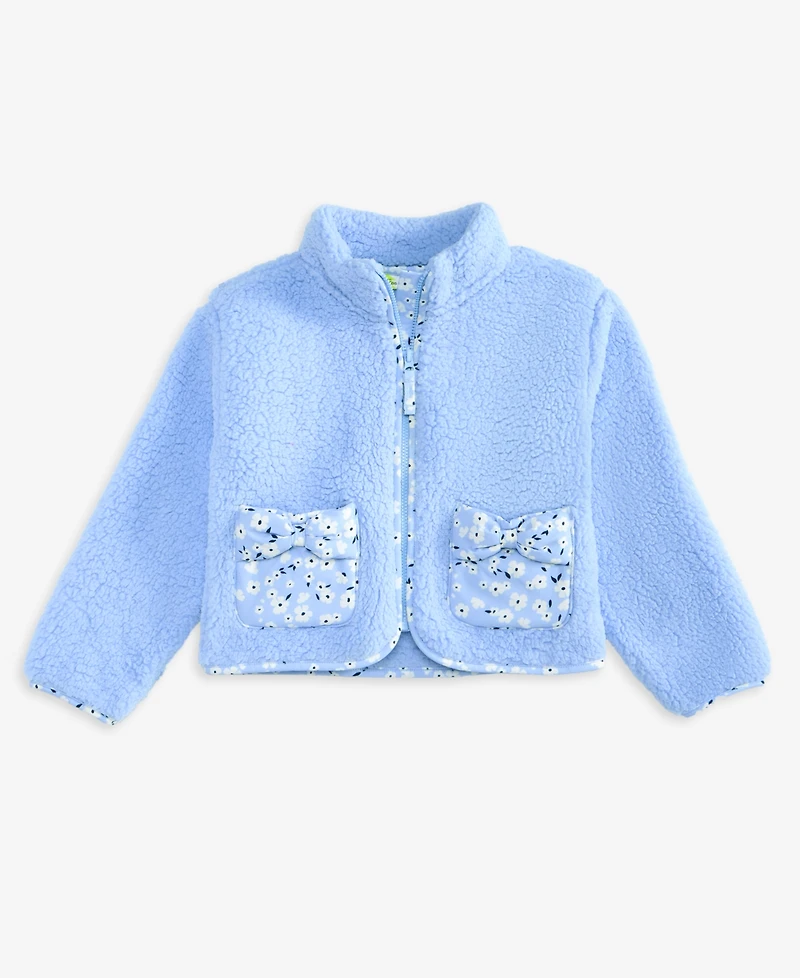 Epic Threads Toddler Girls' 12M-5T Bow-Detail Faux-Sherpa Jacket, Macy's Exclusive