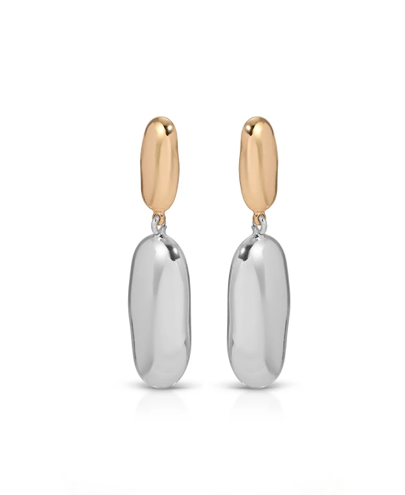 Ettika Gold Oval Drop Earrings