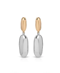 Ettika Gold Oval Drop Earrings