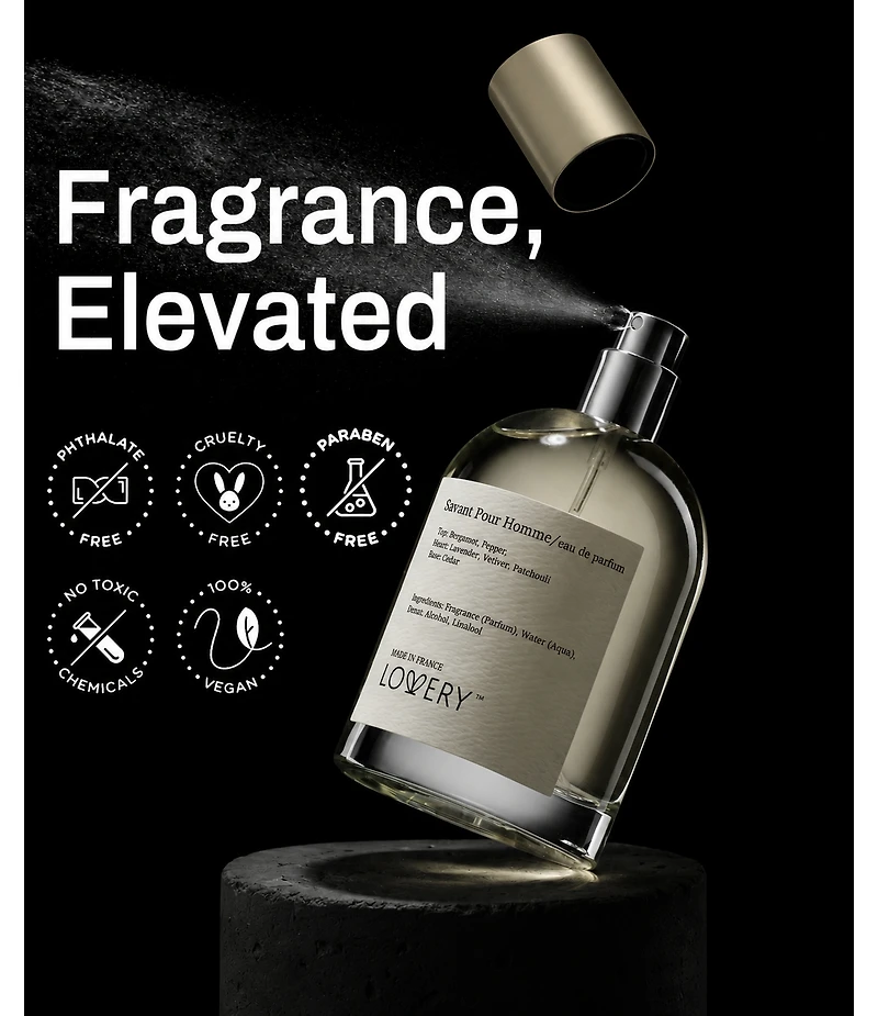 Lovery Plus Savant Pour Homme Eau de Parfum 2pc Gift Set - 3.4fl oz Mens Perfume Gift Set, Fresh Woody Fragrance Spray
