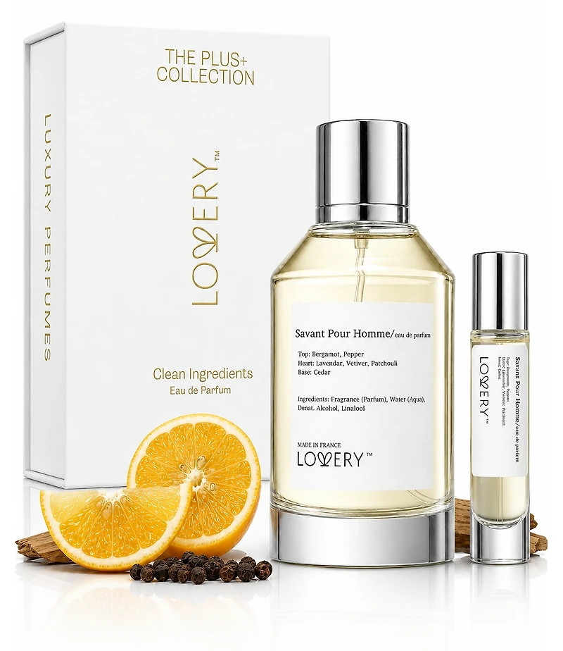 LoveryPlus Savant Pour Homme Perfume Set - 3.4fl oz Mens Fragrance Gift Set with 10ml Travel Size Mini Perfume
