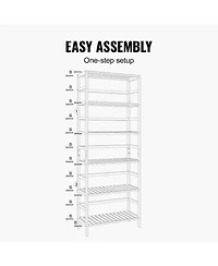 Sugift 6-Tier Bamboo Open Bookshelf Display Storage Rack with Anti-Tip Kit