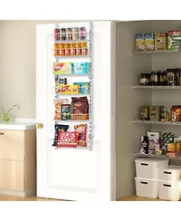 Sugift 6-Tier Over the Door Pantry Organizer Steel Hanging Spice Rack with Adjustable Shelves
