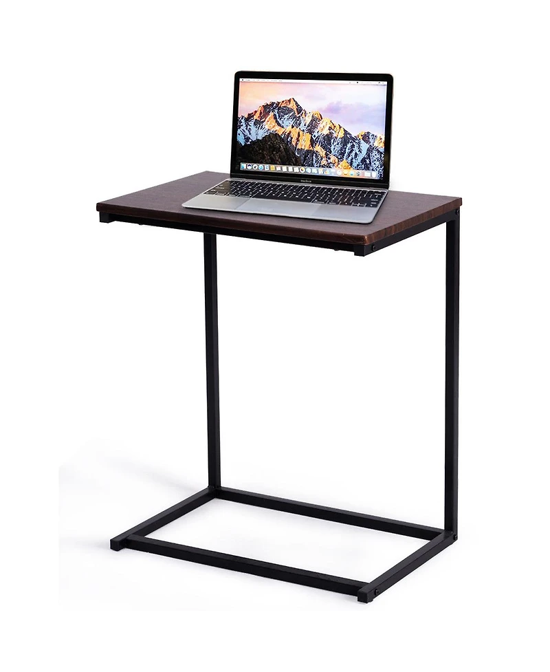 Gymax 2 pieces 26'' Laptop Holder Sofa Side End Table C Table Home Office Furniture