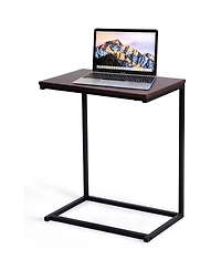 Gymax 2 pieces 26'' Laptop Holder Sofa Side End Table C Table Home Office Furniture
