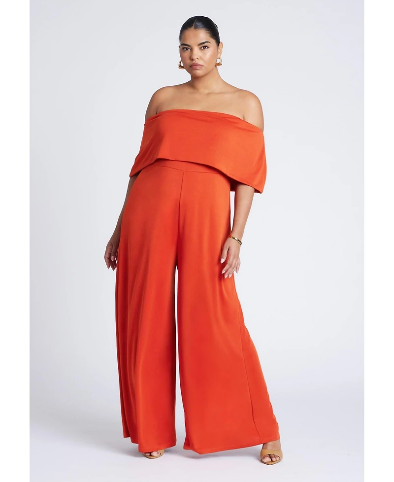 Eloquii Women's Plus Off Shoulder Jumpsuit