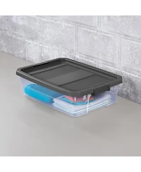 Sterilite 40 Quart Plastic Storage Bin Tote and Latch Lid, 6 Pack, Gray