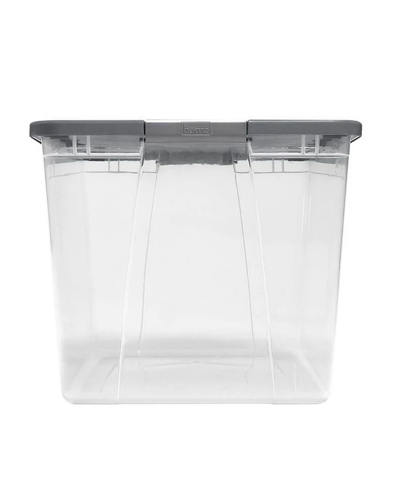 Homz 64 Qt Secure Latching Large Clear Plastic Storage Bin w/ Gray Lid (4 Pack)