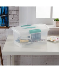 Sterilite 6 Pack Stackable Storage Bin, Latch Lid, Medium Nesting ShowOff, Clear