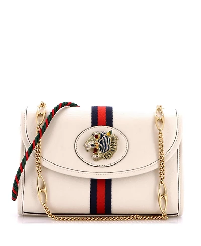 Pre-Owned Gucci Small Rajah Web Chain Shoulder Bag Leather