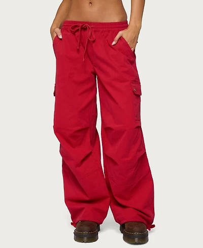 Edikted Women's Paskal Twill Baggy Parachute Pants