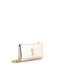 Pre-Owned Saint Laurent Small Classic Monogram Crossbody Bag Metallic Leather