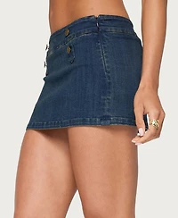 Edikted Women's Taliyah Stretchy Denim Mini Skort