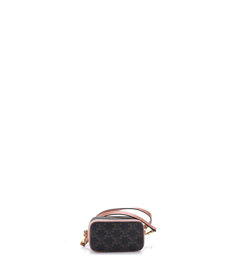 Pre-Owned Celine Mini Top Handle Convertible Vanity Case Triomphe Coated Canvas