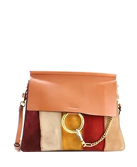 Pre-Owned Chloe Medium Faye Shoulder Bag Stitched Suede and Leather